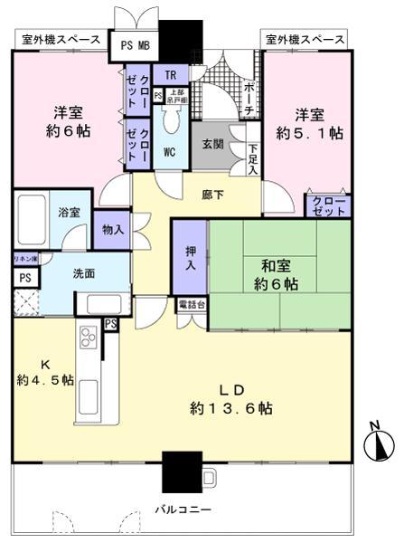 Floor plan. 3LDK, Price 29.5 million yen, Occupied area 81.17 sq m , Balcony area 14.47 sq m