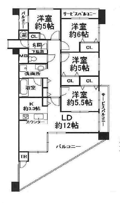 Floor plan. 4LDK, Price 22,980,000 yen, Occupied area 82.69 sq m , Since it is a balcony area 18.07 sq m angle room ventilation ・ It is daylight pat.