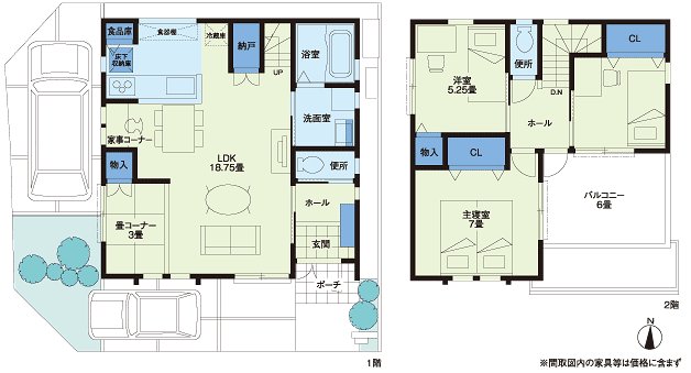 Floor plan.  [Model house kitchen] Coordinator has been produced, Kitchen and stuck to the ease of use in design. Your experience by all means in the field.
