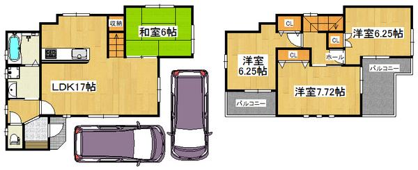 Floor plan. 26,980,000 yen, 4LDK, Land area 97.4 sq m , Building area 92.33 sq m