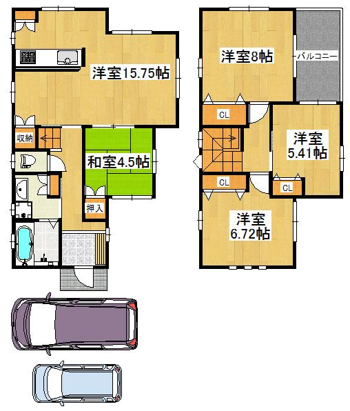Floor plan. 21,998,000 yen, 4LDK, Land area 116.39 sq m , Building area 92.34 sq m
