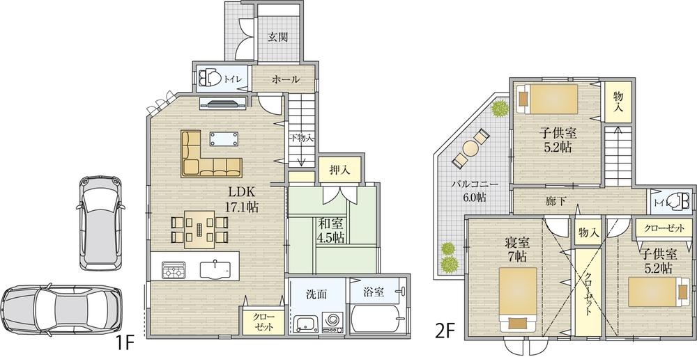 Floor plan. Spacious LDK is space where feeling of opening considering the won to use interior shine.