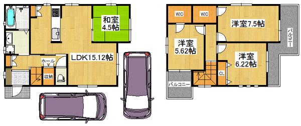 Floor plan. 27,980,000 yen, 4LDK, Land area 100.22 sq m , Building area 92.33 sq m