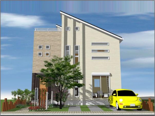 Building plan example (exterior photos). Building area than the building plan example (No. 33 locations) Building price 16.5 million yen 99.17 sq m Long-term prime residential specifications additional cost 600,000 yen (Including application fee)