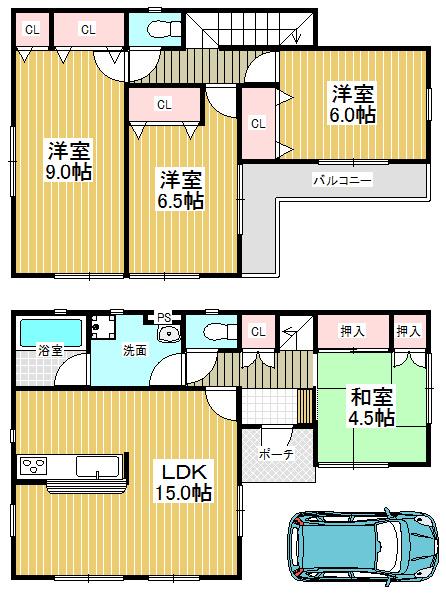 Floor plan. 25,900,000 yen, 4LDK, Land area 101.6 sq m , By effectively utilizing the building area 95.58 sq m site achieve a functional floor plan plan
