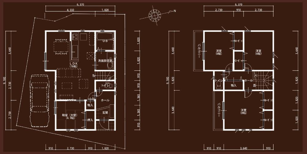 Building plan example (Perth ・ Introspection). J No. land (floor plan)