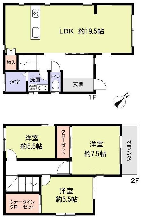 Floor plan. 18,980,000 yen, 3LDK, Land area 100.05 sq m , Building area 97.71 sq m