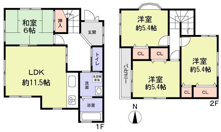 Floor plan. 19,980,000 yen, 4LDK, Land area 89.26 sq m , Building area 50.51 sq m northwest corner lot front road North Width about 4.7m on public roads       West Width about 5.5m on public roads