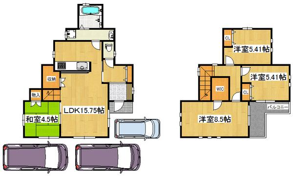 Floor plan. 25,998,000 yen, 4LDK, Land area 119.95 sq m , Building area 92.33 sq m