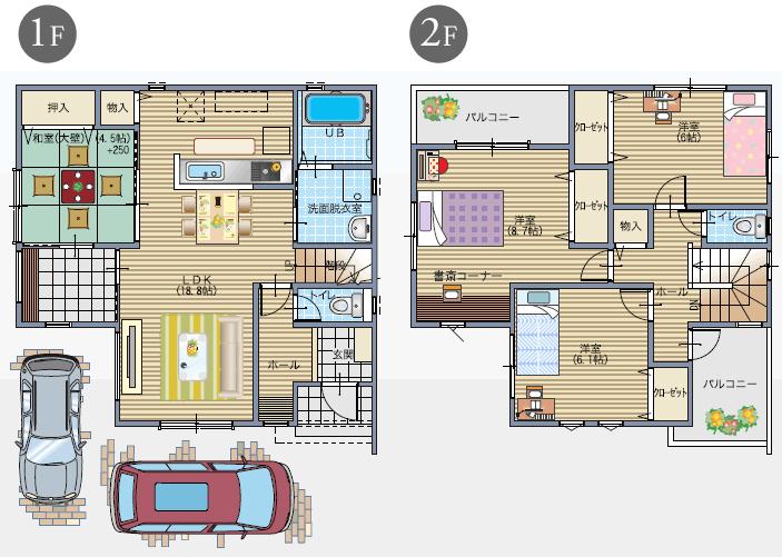 Other building plan example. Reference Floor Plan Japanese and Western, Two of relaxation space. Craft room also has a family of petting deepen house. 