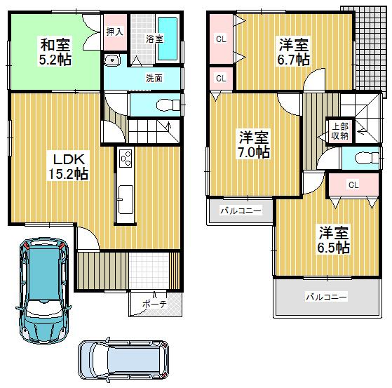 Floor plan. 23,900,000 yen, 4LDK, Land area 96.96 sq m , Building area 94.36 sq m your ideal home in this land