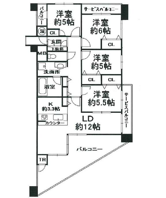 Floor plan. 4LDK, Price 22,980,000 yen, Occupied area 82.69 sq m , Balcony area 18.07 sq m 2013 April renovation completed