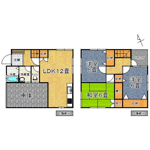 Floor plan. 19.9 million yen, 3LDK, Land area 57.86 sq m , Building area 88.4 sq m