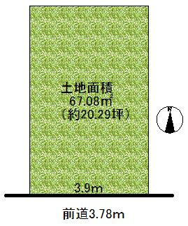 Compartment figure. Land price 20.8 million yen, Land area 67.08 sq m limited 1 compartment