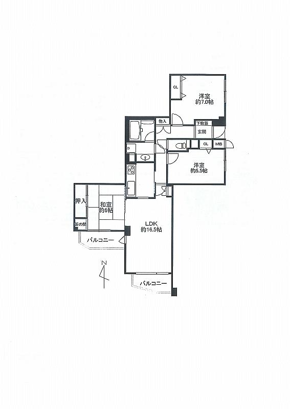 Floor plan. 3LDK, Price 26.5 million yen, Footprint 81.7 sq m , Balcony area 8.41 sq m