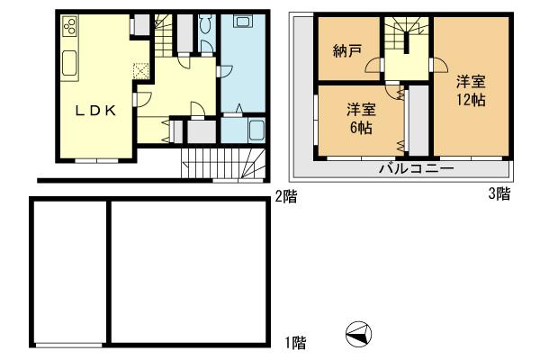 Floor plan. 33,800,000 yen, 2LDK, Land area 97.44 sq m , Building area 121.86 sq m Floor