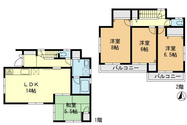 Floor plan. 33,800,000 yen, 4LDK, Land area 86.29 sq m , Building area 93.96 sq m