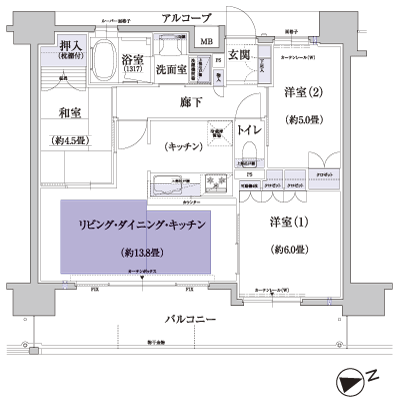 Floor: 3LDK, occupied area: 64.05 sq m, Price: 25.4 million yen