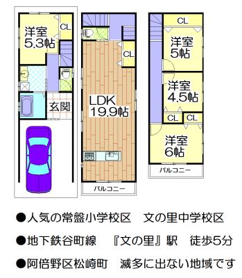 Floor plan. 50,500,000 yen, 4LDK, Land area 53.15 sq m , Building area 102.06 sq m reference floor plan. Free Plan correspondence.