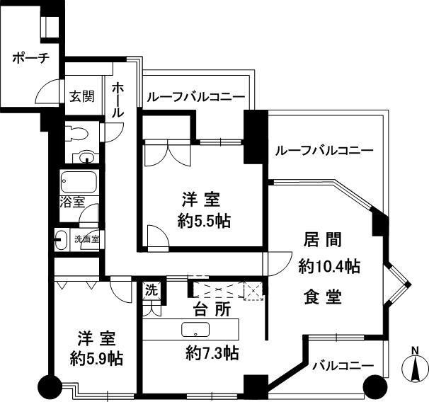 Floor plan. 3DK, Price 21,800,000 yen, Occupied area 81.33 sq m , Balcony area 5.95 sq m