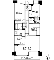 Floor: 3LDK, occupied area: 75.03 sq m, Price: 43,900,000 yen ・ 45,100,000 yen
