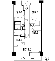 Floor: 3LDK, occupied area: 77.24 sq m, Price: 50.8 million yen