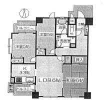 Floor plan. 3LDK, Price 22,800,000 yen, Occupied area 65.04 sq m , Balcony area 5.89 sq m