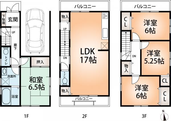 Floor plan. 33,800,000 yen, 4LDK, Land area 60.42 sq m , Building area 114.06 sq m