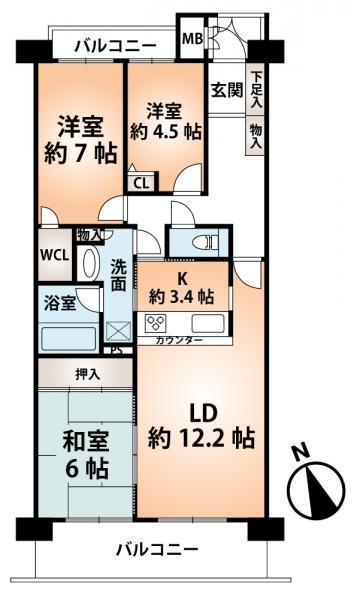 Floor plan. 3LDK, Price 25,900,000 yen, Occupied area 78.75 sq m , Balcony area 12.73 sq m   ■ Mato drawings ■  Walk-in closet is attractive. Southwest-facing balcony is also good per sun.