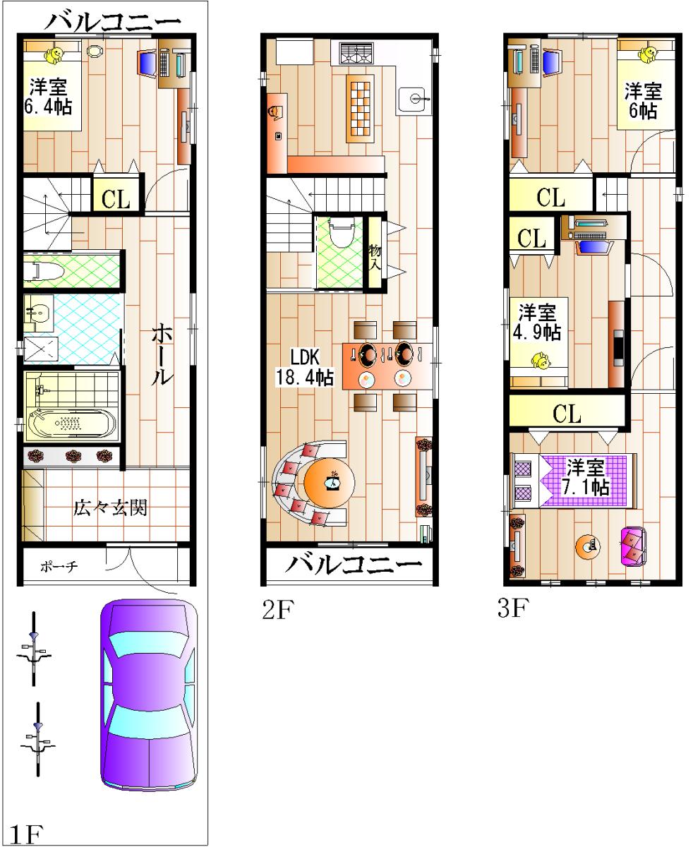 Floor plan. 37,800,000 yen, 4LDK, Land area 85 sq m , Building area 110 sq m floor plan