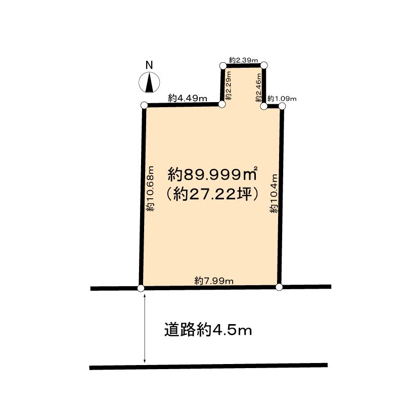 Compartment figure. Land price 30,800,000 yen, Land area 89.99 sq m