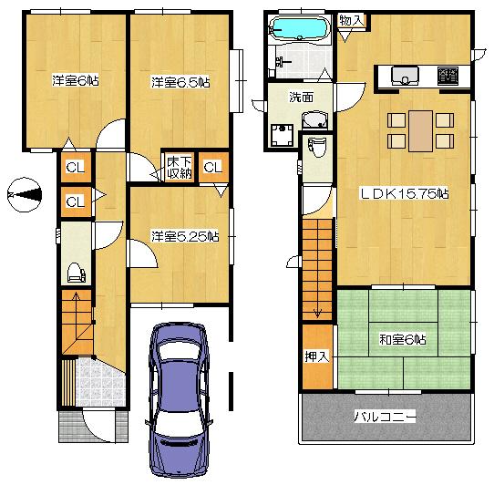 Floor plan. (No. 2 locations), Price 42,800,000 yen, 4LDK, Land area 86.85 sq m , Building area 92.32 sq m