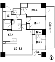 Floor: 3LDK, occupied area: 72.49 sq m, Price: 40,900,000 yen ・ 44,100,000 yen