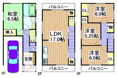 Floor plan. 33,800,000 yen, 4LDK, Land area 61.49 sq m , Building area 117.79 sq m Floor