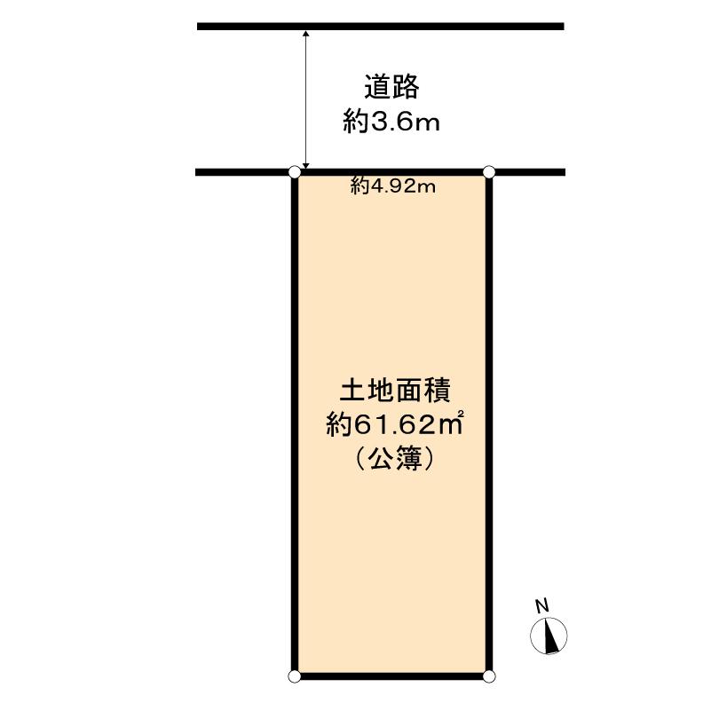 Compartment figure. Land price 21,800,000 yen, Land area 61.62 sq m