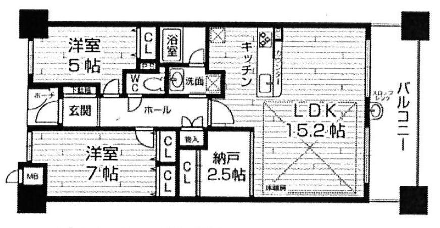 Floor plan. 2LDK + S (storeroom), Price 27,900,000 yen, Occupied area 65.39 sq m , Balcony area 11.97 sq m