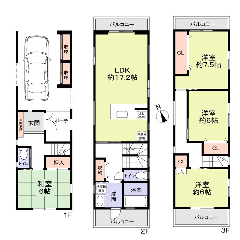 Floor plan. 45,800,000 yen, 4LDK, Land area 82.78 sq m , Building area 136.2 sq m