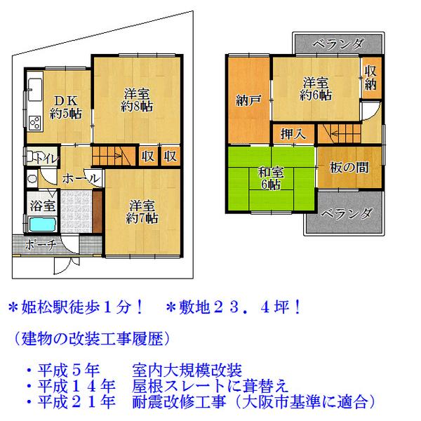 Floor plan. 29,800,000 yen, 4DK+S, Land area 77.59 sq m , Building area 88.72 sq m