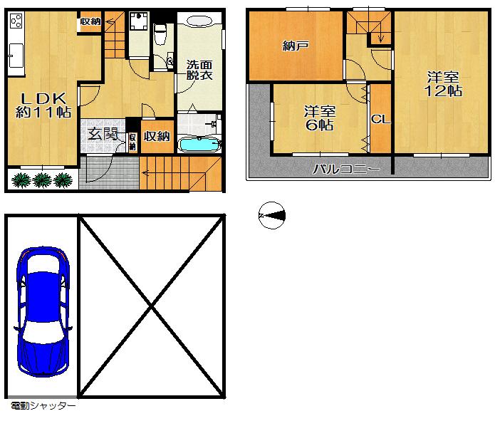 Floor plan. 33,800,000 yen, 2LDK + S (storeroom), Land area 97.44 sq m , Building area 121.86 sq m
