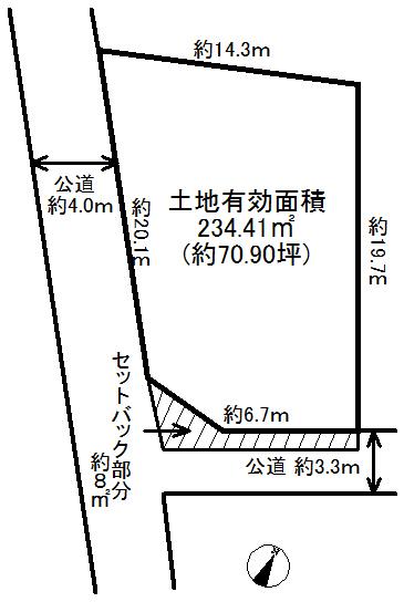 Compartment figure. Land price 98 million yen, Land area 234.41 sq m