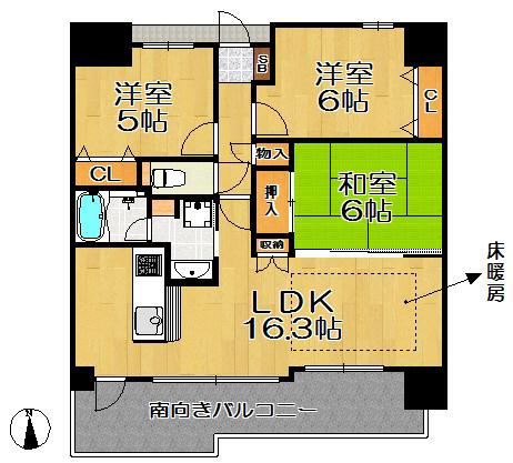 Floor plan. 3LDK, Price 23.8 million yen, Occupied area 70.74 sq m , Balcony area 13.51 sq m