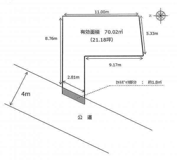 Compartment figure. Land price 17.8 million yen, Land area 70.02 sq m compartment view