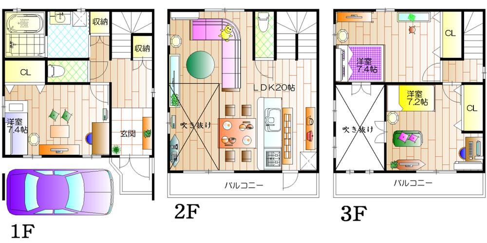 Floor plan. 48 million yen, 3LDK, Land area 62 sq m , Building area 109 sq m floor plan Floor plan can be changed if now!