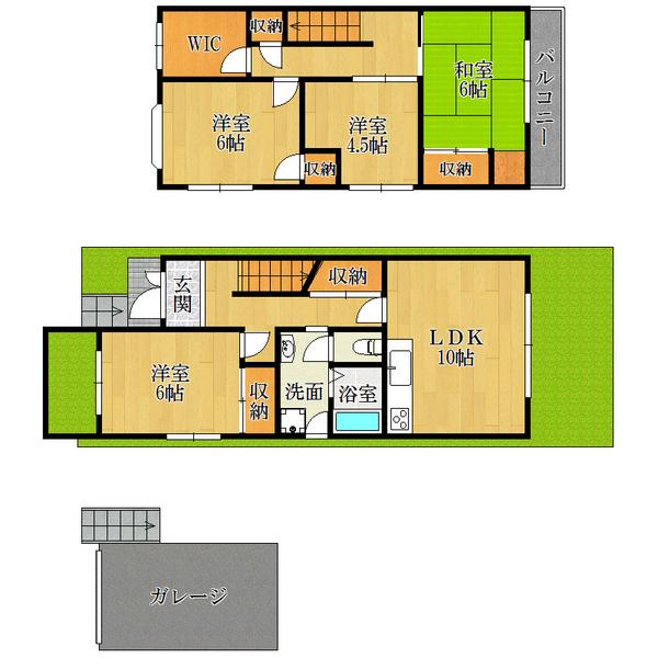 Floor plan. 37.5 million yen, 4LDK+S, Land area 122.5 sq m , Building area 108.58 sq m