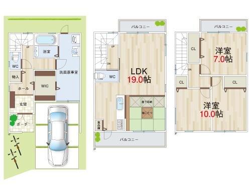 Floor plan. 43,800,000 yen, 3LDK, Land area 67.92 sq m , Building area 105.35 sq m