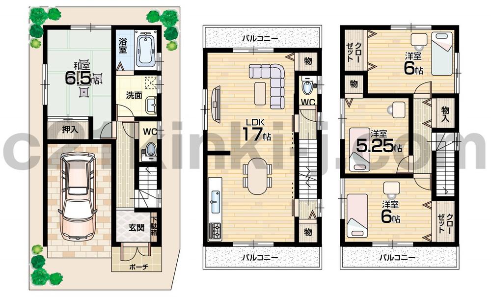Floor plan. 33,800,000 yen, 4LDK, Land area 60.42 sq m , Building area 114.06 sq m floor plan 4LDK! All rooms 6 quires more!