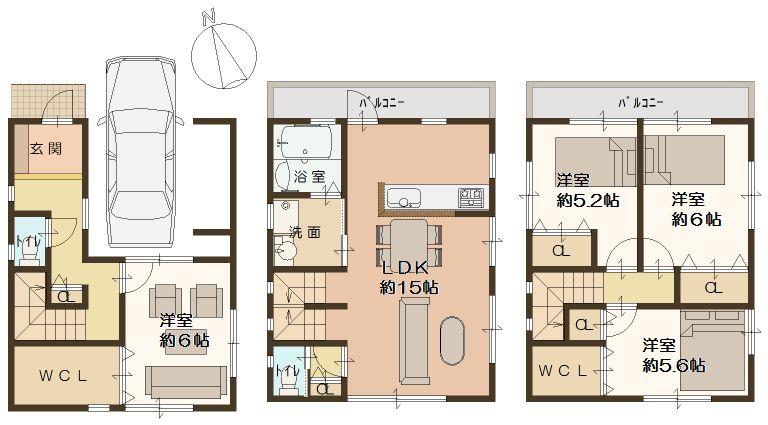 Floor plan. 32,800,000 yen, 2LDK + 2S (storeroom), Land area 64.2 sq m , Building area 111.78 sq m floor plan