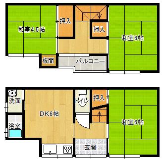 Floor plan. 9.9 million yen, 2DK, Land area 37.19 sq m , Since the building area 52.25 sq m room is divided exactly, It is very easy-to-use floor plan