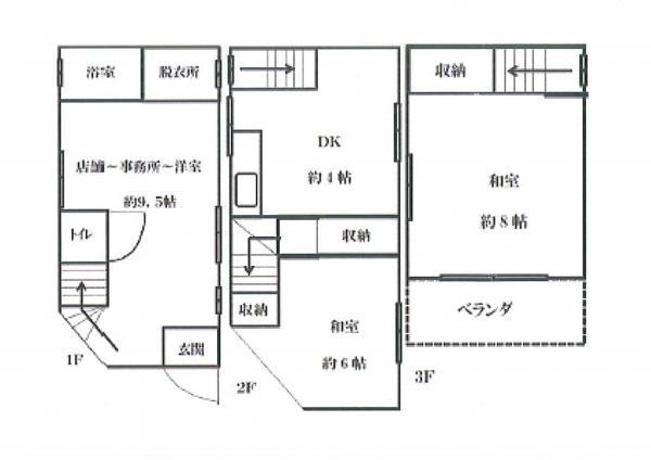 Floor plan. 11.8 million yen, 3DK, Land area 35.71 sq m , Building area 87.07 sq m