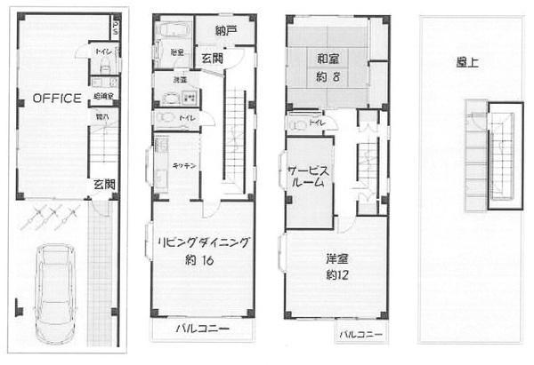 Floor plan. 34,600,000 yen, 3LDK, Land area 80.46 sq m , Building area 193.26 sq m